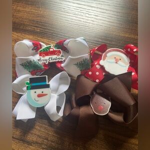 4 in Christmas bow set